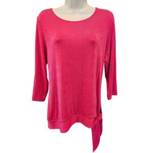 NWT chicos gaby hot pink side tie Acetate tunic top sz 1 M career casaul NEW